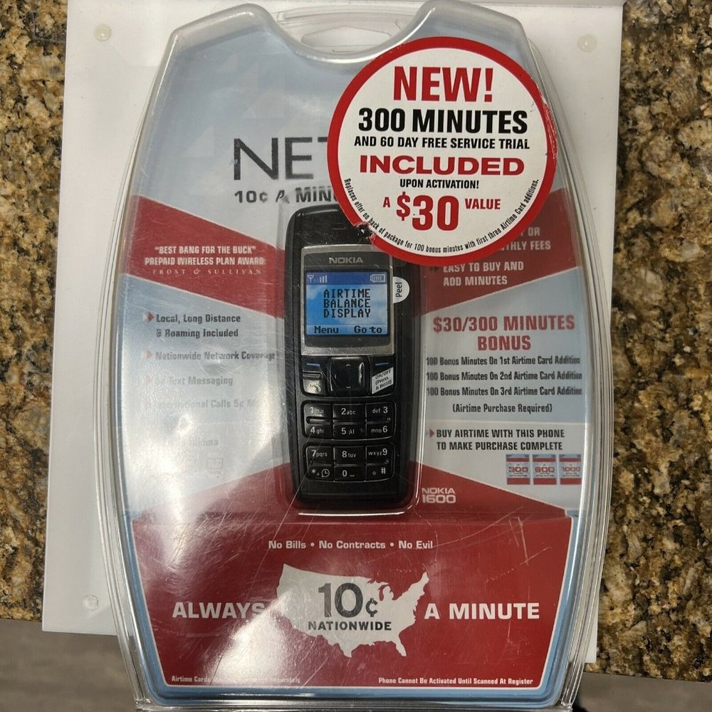 COPY - New Nokia 1600 Basic Prepaid Cell Phone For Net 10 Mobile